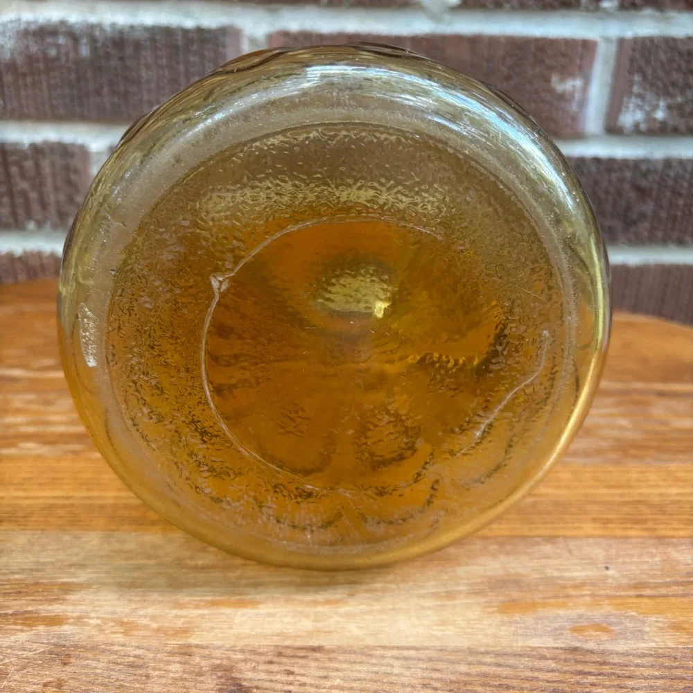 Vintage Libbey Glass Drape Honey Gold Amber Pitcher